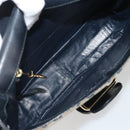 CELINE C Sulky Shoulder Bag Canvas Navy Gold Auth kk693-11