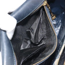 CELINE C Sulky Shoulder Bag Canvas Navy Gold Auth kk693-12