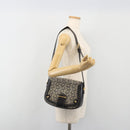 CELINE C Sulky Shoulder Bag Canvas Navy Gold Auth kk693-25
