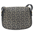 CELINE C Sulky Shoulder Bag Canvas Navy Gold Auth kk693-2