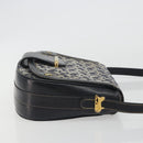 CELINE C Sulky Shoulder Bag Canvas Navy Gold Auth kk693-3