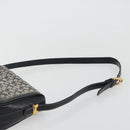 CELINE C Sulky Shoulder Bag Canvas Navy Gold Auth kk693-8