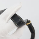 CELINE C Sulky Shoulder Bag Canvas Navy Gold Auth kk693-9