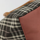 BURBERRY Nova Check Blue Label Tote Bag Nylon Brown Silver Auth kk694A-11