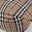 BURBERRY Nova Check Tote Bag Nylon Beige Silver Auth kk695A-10