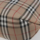 BURBERRY Nova Check Tote Bag Nylon Beige Silver Auth kk695A-12