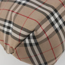 BURBERRY Nova Check Tote Bag Nylon Beige Silver Auth kk695A-13