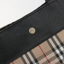 BURBERRY Nova Check Tote Bag Nylon Beige Silver Auth kk695A-14