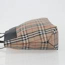BURBERRY Nova Check Tote Bag Nylon Beige Silver Auth kk695A-5