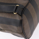 FENDI Pecan Canvas Backpack PVC Black Brown Auth kk700-14