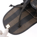 FENDI Pecan Canvas Backpack PVC Black Brown Auth kk700-19