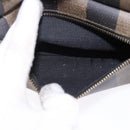 FENDI Pecan Canvas Backpack PVC Black Brown Auth kk700-27