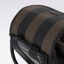 FENDI Pecan Canvas Backpack PVC Black Brown Auth kk700-6