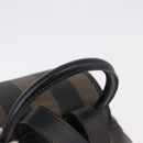 FENDI Pecan Canvas Backpack PVC Black Brown Auth kk700-7