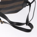 FENDI Pecan Canvas Backpack PVC Black Brown Auth kk700-9