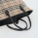 Burberrys Nova Check Blue Label Tote Bag Canvas Beige Auth kk702-7