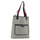 GUCCI GG Supreme Sherry Line Tote Bag PVC Navy Gold 39 02 003 Auth kk706-1