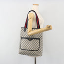 GUCCI GG Supreme Sherry Line Tote Bag PVC Navy Gold 39 02 003 Auth kk706-22