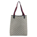 GUCCI GG Supreme Sherry Line Tote Bag PVC Navy Gold 39 02 003 Auth kk706-2