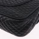 BALLY Chain Shoulder Bag Leather Black Gold Auth kk707A-17