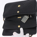 BALLY Chain Shoulder Bag Leather Black Gold Auth kk707A-9