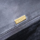 BALLY Chain Shoulder Bag Leather Black Gold Auth kk707A-20