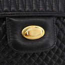 BALLY Chain Shoulder Bag Leather Black Gold Auth kk709A-18