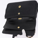 BALLY Chain Shoulder Bag Leather Black Gold Auth kk709A-19