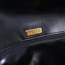BALLY Chain Shoulder Bag Leather Black Gold Auth kk709A-20