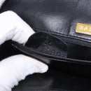 BALLY Chain Shoulder Bag Leather Black Gold Auth kk709A-11