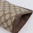 GUCCI GG Supreme Web Sherry Line Clutch Bag PVC Beige Gold 156 01 033 Auth kk710-10