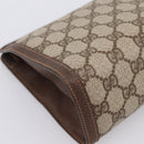 GUCCI GG Supreme Web Sherry Line Clutch Bag PVC Beige Gold 156 01 033 Auth kk710-11