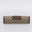 GUCCI GG Supreme Web Sherry Line Clutch Bag PVC Beige Gold 156 01 033 Auth kk710-7