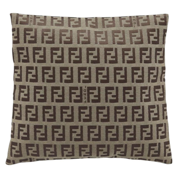 FENDI Zucchino Canvas Pouch Beige Auth kk712A