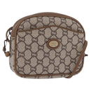 GUCCI GUCCI Plus Shoulder Bag PVC Leather Beige Gold Tone Auth kk714-1