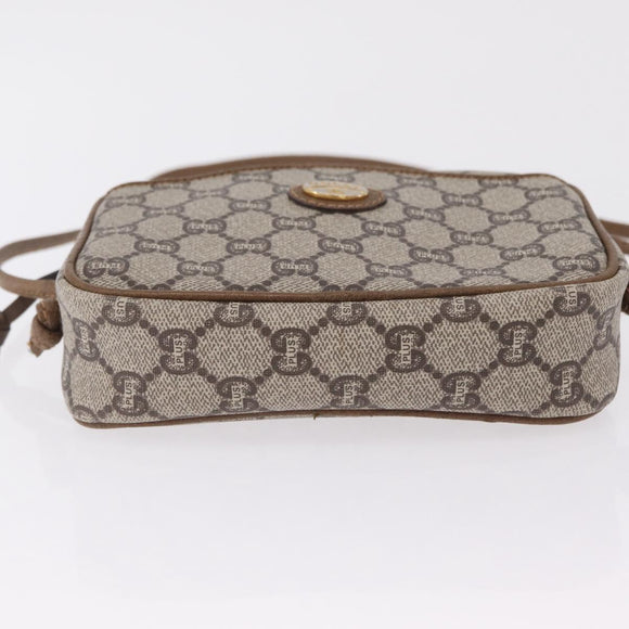 GUCCI GUCCI Plus Shoulder Bag PVC Leather Beige Gold Tone Auth kk714