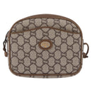 GUCCI GUCCI Plus Shoulder Bag PVC Leather Beige Gold Tone Auth kk714-13