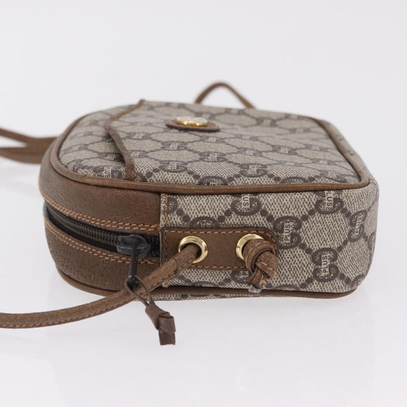 GUCCI GUCCI Plus Shoulder Bag PVC Leather Beige Gold Tone Auth kk714