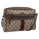 GUCCI GG Supreme Web Sherry Line Shoulder Bag PVC Beige 56 02 005 Auth kk715-1