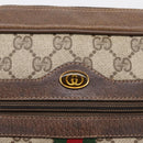 GUCCI GG Supreme Web Sherry Line Shoulder Bag PVC Beige 56 02 005 Auth kk715-20