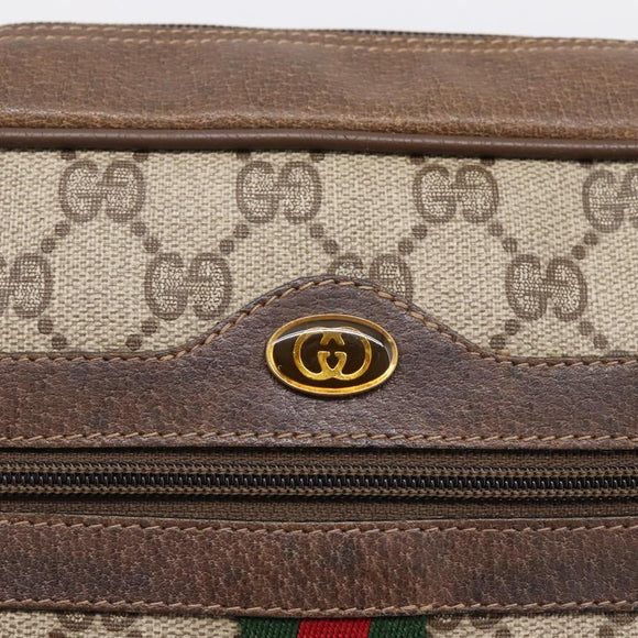 GUCCI GG Supreme Web Sherry Line Shoulder Bag PVC Beige 56 02 005 Auth kk715