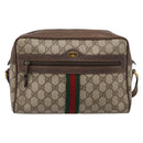 GUCCI GG Supreme Web Sherry Line Shoulder Bag PVC Beige 56 02 005 Auth kk715-13