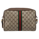 GUCCI GG Supreme Web Sherry Line Shoulder Bag PVC Beige 56 02 005 Auth kk715-2
