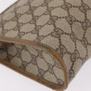 GUCCI GG Supreme Clutch Bag PVC Beige Gold Tone 97 01 037 Auth kk716-15