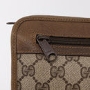 GUCCI GG Supreme Clutch Bag PVC Beige Gold Tone 97 01 037 Auth kk716-18