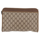 GUCCI GG Supreme Clutch Bag PVC Beige Gold Tone 97 01 037 Auth kk716-2