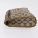 GUCCI GG Supreme Clutch Bag PVC Beige Gold Tone 97 01 037 Auth kk716-4