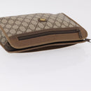 GUCCI GG Supreme Clutch Bag PVC Beige Gold Tone 97 01 037 Auth kk716-5