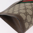 GUCCI GG Supreme Web Sherry Line Clutch Bag PVC Beige 89 01 001 Auth kk719-15