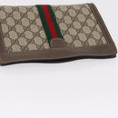 GUCCI GG Supreme Web Sherry Line Clutch Bag PVC Beige 89 01 001 Auth kk719-5